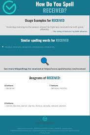 Correct Spelling For Received Infographic Spellchecker Net