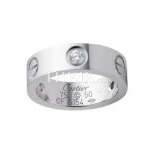 Replica Cartier Classic 18k White Gold Ring Set With 3 Diamonds 1 1 High Quality Cartier Ring Cartier Love Ring Love Ring Men Diamond Ring