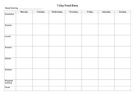 7 Day Food Diary Template In 2019 Diary Template Food