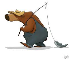 S T Lewis Bear Fisherman Fisher Bear Art Animal Drawings Cute Cartoon Pictures