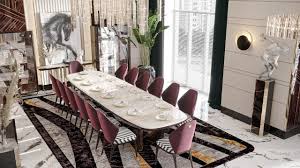 This elegant design and rustic, linen white kitchen chair are perfect to match any dining room. Dining Room Interior Design In Dubai By Luxury Antonovich Design