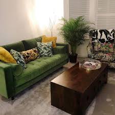Scott Grand Canape 2 Places Velours Vert Imperial Made Com Grand Canape Canape 2 Places Idees De Decor
