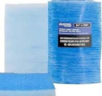 Paint Spray Booth Floor Filter Roll - Fiberglass, 40.5" X 300 Ft, Blue,  High Overspray Capacity