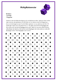 Multiplikationsrutor Upp Till 6x6 Multiplikation Mellanstadiet Matteovningar
