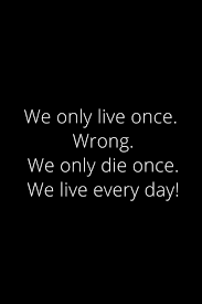 We Only Live Once Wrong We Only Die Once We Live Every Day Motivational Notebook Journal For Women Men Girls Boys Adults Teens 6x9 100 Students With 8 Bonus Checkbox Pages