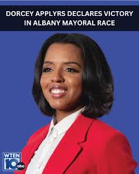 Democrat Dorcey Applyrs has declared victory over Republican opponent Rocco  Pezzulo in the 2025 Albany mayoral race. READ MORE:  https://www.news10.com/news/your-local-election-hq/dorcey-applyrs-declares-victory-in-albany-mayoral-race/?utm_medium  ...