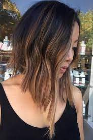 Brown Balayage Asymmetrical Long Bob Haircut Bob Hairstyles Long Bob Haircuts Bobs Haircuts