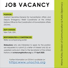 Conceptualise and produce design solutions for various digital platforms, with a focus on. Wisma Putra On Twitter Job Vacancy At The Un Office For The Coordination Of Humanitarian Affairs New York Unocha Un Mynewyorkun1 H2ocomms Ikramshahrul Amran Zin Nadziraho Https T Co Mcpbee56mu