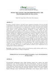 The field of public relations encompasses the ways in which individuals, companies and organizations communicate and interact. Pdf Public Relations And Job Performance The Transformation In Malaysia