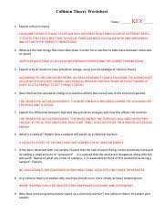 Exploration circuits answer key student. Collision Theory Worksheet Key2017 Pdf Collision Theory Worksheet Name Key 1 Explain Collision Theory Collision Theory Is A Way To Explain Why Course Hero
