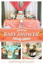 Little Peach Baby Shower Baby Shower Baby Peach Catch My Party Peach Baby Shower Wedding Cake Peach Baby Shower Party Planning