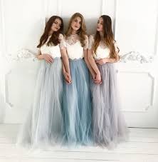 Boho Tulle Wedding Dress Bridesmaid Dresses Bridal Two Etsy Bridesmaid Skirts Two Piece Bridesmaid Dresses Bridesmaid Tulle