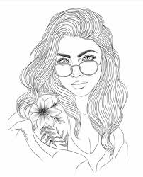 Aesthetic coloring pages my aesthetic girls relaxing portrait coloring page for adults. Aesthetic Coloring Pages