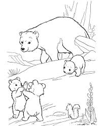 Cute bear sits on the ground; Little Bear Fight Among Themselves Coloring Page Netart