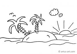 Insel Ausmalbild Gratis Ausdrucken Ausmalen Artus Art