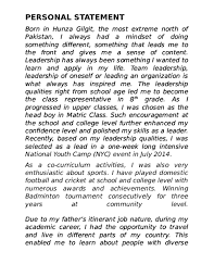 Doc Personal Statement Hamza Imtiaz Academia Edu