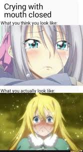 Crying With Mouth Closed Ifunny Anime Memes Funny Stupid Memes Anime Memes