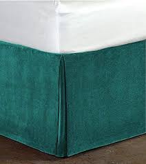 Buy top selling products like linenweave hemstitch king bed skirt in blush and linenweave hemstitch king bed skirt in blush. Amazon Com Full Xl Size Peacock Green Color Luxurious Velvet Bedskirt Soft And Easy Care 20 Inch Drop Length 54 X80 Home Kitchen