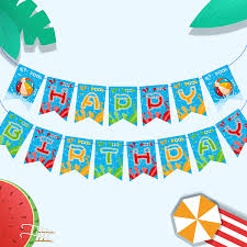 Conversely, you can use patterned pool party themed tableware to coordinate with the printables. Buy Favoriwere Pool Party Happy Birthday Banner Summer Swimming Pool Party Banner Pool Party Pennant Pool Party Birthday Banner Decorations Swimming Birthday Party Favors Supplies Online In Turkey B092h9q6r7