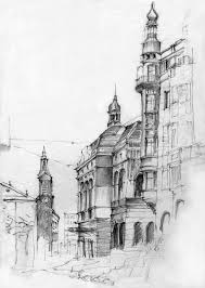 Architecture Black And White Building Drawing Black And White Sketches Of Urban Landscapes In Europe By Stephanie Calvet Urban Landscape Black And White Sketches Landscape Sketch