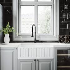 Do you have an ultra modern kitchen full of gadgets and want an almost futuristic design on your faucet? Vigo All In One 30 Matte Stone Farmhouse Kitchen Sink Set With Edison Faucet In Matte Black Strainer And Soap Dispenser