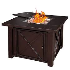 Giantex 38 Propane Gas Fire Pit Table 40 000 Btu H Outdoor Square Fire Table W Lid Cover Lava Rock Tempered Tab Gas Fire Pit Table Gas Firepit Fire Pit Table
