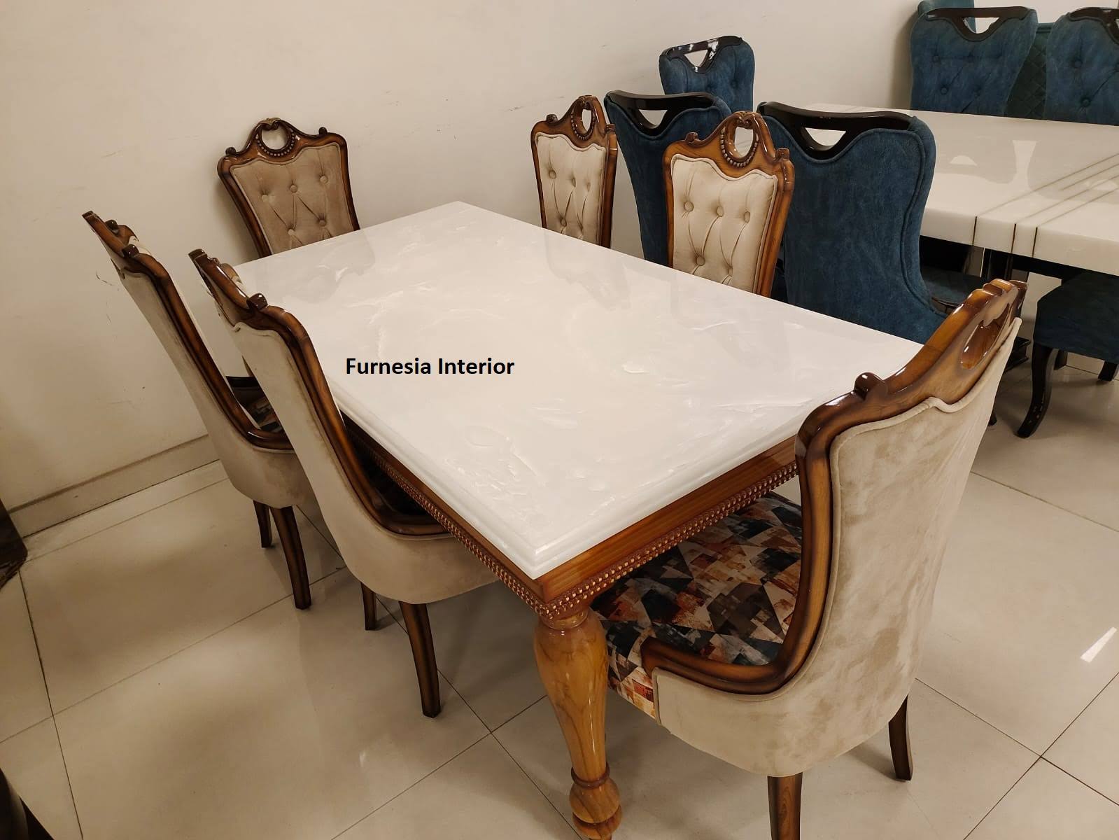 Wooden Modern Marble Dining table