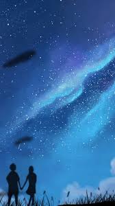 Couple Starry Sky Night Artwork 4k Ultra Hd Mobile Wallpaper Sky Anime Night Sky Artwork Night Skies
