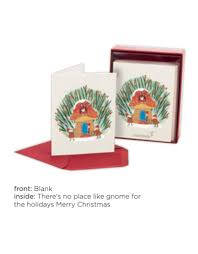 Vector illustration in cartoon style. Boxed Christmas Cards 20pk Santa Gnome Digs N Gifts