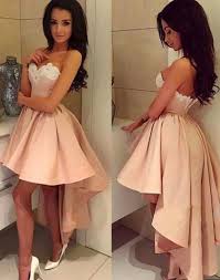 Frilldom Satin Panty Madame Cute Prom Dresses High Low Prom Dresses Wite Prom Dresses