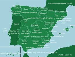 And canada at the same latitudes. Stereotype Map Of Spain Map Of Spain Map Funny Maps