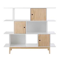 Biblioteca Bianca In Legno L 145 Cm Happy Bibliotheque En Bois Bibliotheque Enfant Etagere Chambre Enfant
