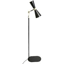 Light your home in chic style when you add this elegant floor lamp to your space. Black Mid Century Floor Lamp With Gold Detailing And Adjustable Head