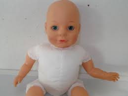 Cititoy 2001 Rubber Cloth Baby Doll Big Blue Eyes Adorable