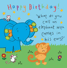 Recent research revealed that 4 out of 5 people can expect money in their birthday cards. Elephant Funny Joke Birthday Card For Kids Tw431