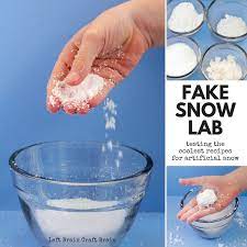 Fake Snow Lab Testing The Best Recipes Fake Snow Snow Recipe Artificial Snow