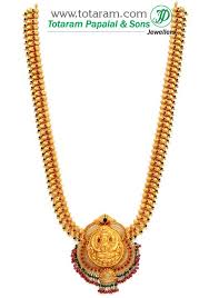 The figaro gold long chains are very beautiful in the design. Buy 22 Karat Gold Jewelry Diamond Jewellery From India 22k Gold Lakshmi Long Neckla Gold Bride Jewelry Gold Jewelry Stores Gold Jewellery Design Necklaces