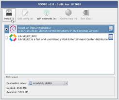 You should check the box for raspbian, and then click install. Installing Raspbian With Noobs Introduction Raspberry Pi Projects