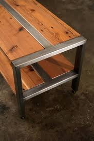 Pedestal coffee table coffee table height cart coffee table concrete coffee table steel coffee table reclaimed wood coffee table outdoor isola coffee table with structure in solid ash. Reclaimed Redwood Softwood Tv Stand Bench Or Coffee Table Steel Frame Custom Zeeva Series Welded Furniture Steel Furniture Metal Furniture