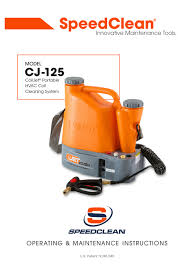 Speedclean Coiljet Cj 125 Operating Maintenance Instructions Pdf Download Manualslib