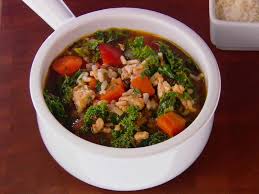 Turkey Kale And Brown Rice Soup Recipe Food Network Recipes Soup Recipes Recipes
