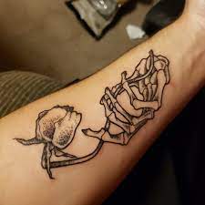 Skeletal Hand And Wilted Rose Done By Emily At Temple Art In Hagerstown Md Tattoos Rose Hand Tattoo Rose Tattoo Tattoos