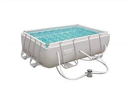 Bestway 56631e Power Steel Above Ground Pool White Gray Https Homeandgarden Boutiquecloset Com Product Rectangular Pool In Ground Pools Above Ground Pool