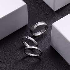 White Plain Titanium Wedding Bands For Men Women With Dome Polished 2mm 8mm Fashion Rings Titanium Wedding Band Rings For Men