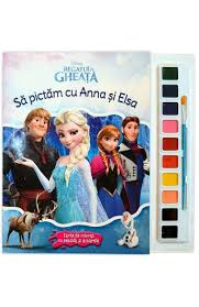 Descarca cele mai frumoase planse de colorat cu printesa ana din regatul de gheata 2 frozen 2 alaturi de sora ei mai mare elsa. Sa Pictam Cu Anna Si Elsa Carte De Colorat Cu Pensula Si Acuarele Libris