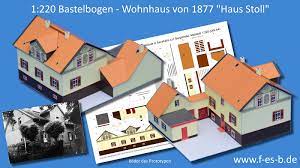 4 x wunderschöne, farbige bastelbögen in din a 3 gegen schlechte laune bei regenwetter, lockdown Wohnhaus Mit Nebenbau Und Sgraffito Fassade Haus Stoll Bastelbogen Im Massstab 1 220 Stummis Modellbahnforum