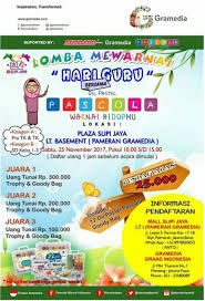 Alhamdulillah ken juara 1 lomba mewarnai pemandangan. Lomba Mewarnai Dalam Rangka Hari Guru Plaza Slipi Jaya 25 November 2017 Haievent Com
