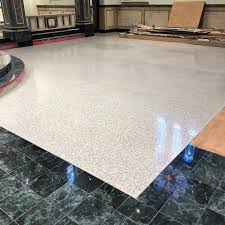 Groutless Ezpour Epoxy 158 Terrazzo Flooring Marble Accents Terrazzo