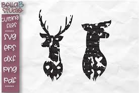 The doe measures 7 x 12.5. Buck And Doe Svg Deer Head Cut File Valentine S Day 176858 Svgs Design Bundles