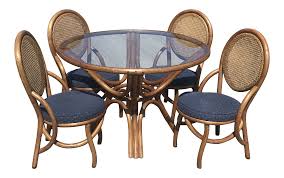 Large 24 diameter franco albini mid century modern rattan pouf ottoman. Mid Century Modern Kap Son Rattan Dining Set Chairish